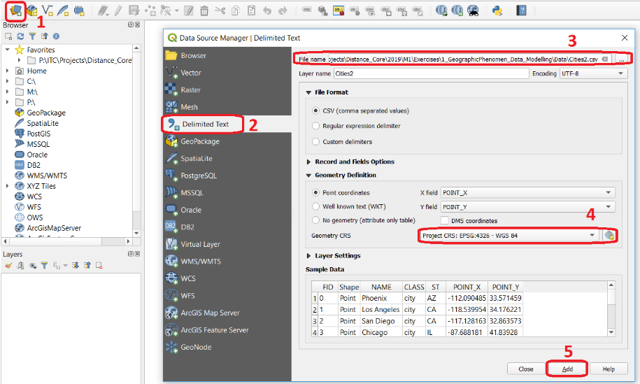 Create layer from csv QGIS